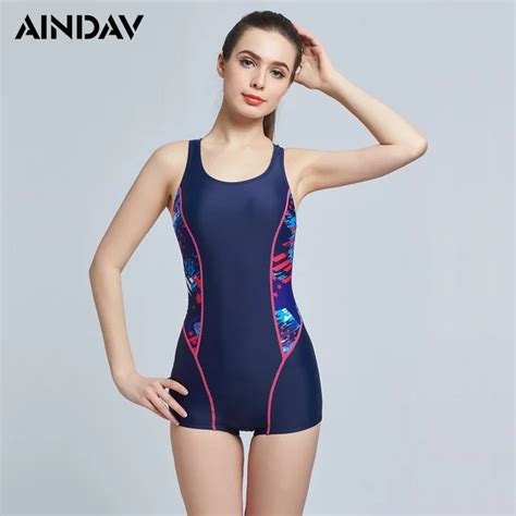 Professional Sports Swimwear Women Boxer One Piece Swimsuit Large Size