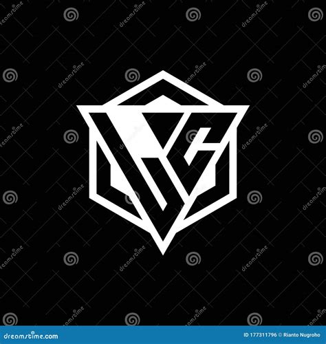 LC Logo Monogram With Triangle And Hexagon Shape Combination Stock