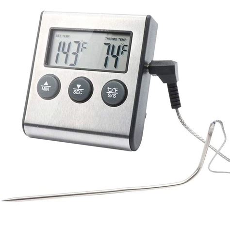 Digital Oven Meat Thermometer And Timer Large Lcd Digital Cooking Food