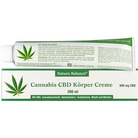 Natura Balance Cannabis CBD Körper Creme 200 ml Shop Apotheke