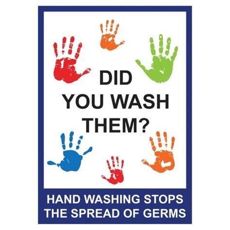 Hand Washing Stops The Spread Of Germs Safety Sign Safetysigns Sa