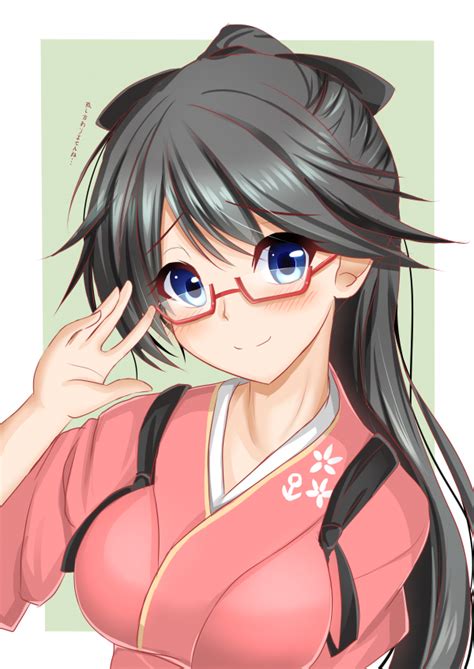 Wallpaper Long Hair Anime Girls Blue Eyes Glasses Black Hair