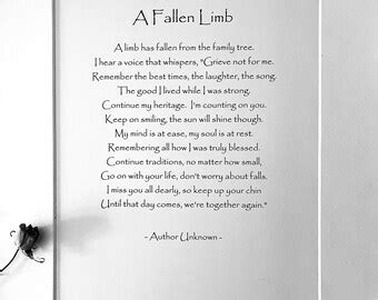 Fallen Limb Poem Etsy UK