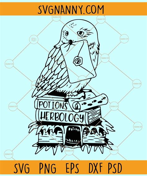 Hp Owl With Wizard Letter Svg Hp Books And Symbols Svg Harry Svg Harry Potter Owl Svg