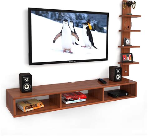 Anikaa Crystal Engineered Wood Wall Mount Tv Unit Tv Stand Wall Set Top