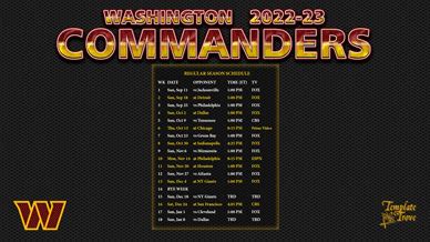 2022-2023 Washington Commanders Wallpaper Schedule