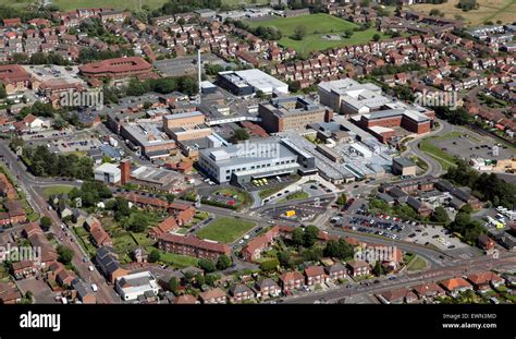 aerial view of Queen Elizabeth Hospital Gateshead, Tyne & Wear, UK Stock Photo - Alamy