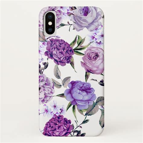 Elegant Girly Violet Lilac Purple Flowers Iphone Xs Case Girly Iphone