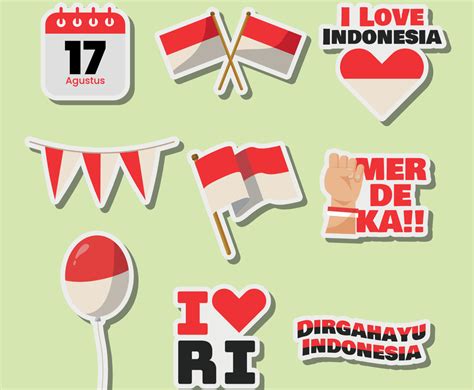 Indonesia Independence Day Sticker Vector Art Graphics Freevector