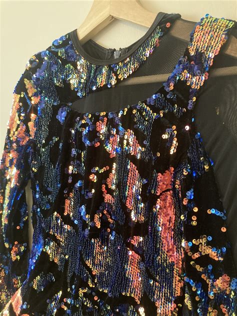 Weissman Dance Costume Sequin Mermaid Sa Long Sleeve Gem