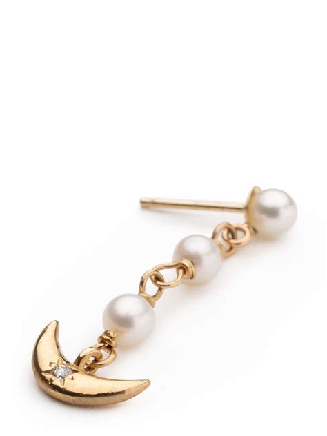 Sofia Zakia Kt Yellow Gold Serena Pearl Drop Earrings Farfetch