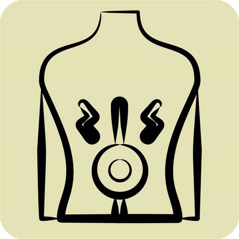 Icon Back Pain Related To Body Ache Symbol Hand Drawn Style Simple