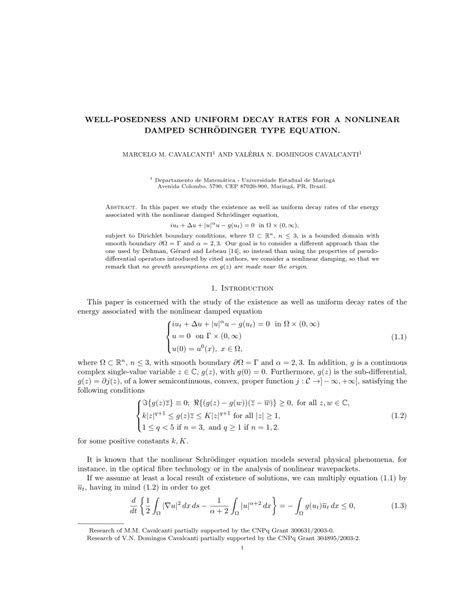 Pdf Well Posedness And Uniform Decay Rates For A Nonlinear Damped