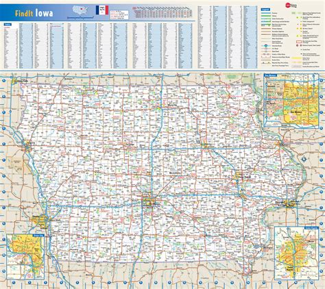 map of iowa with cities and towns 3