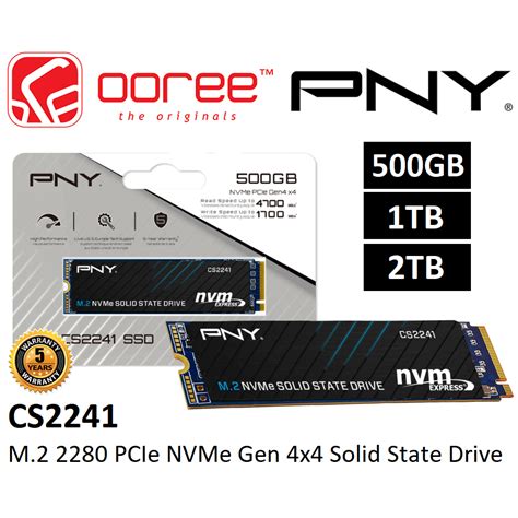 PNY CS2241 INT SSD M 2 2280 NVME GEN 4X4 INTERNAL SOLID STATE DRIVE