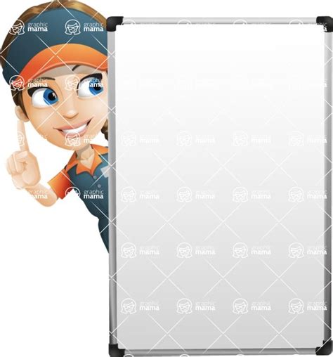 Female Delivery Service Worker Cartoon Vector Character Presentation