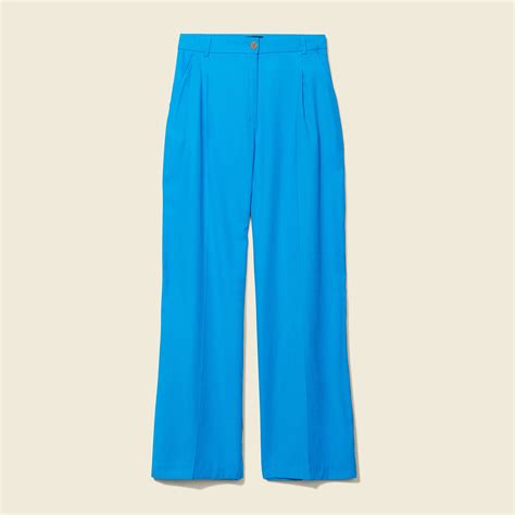 Pantalon large à pinces bleu femme Bonobo