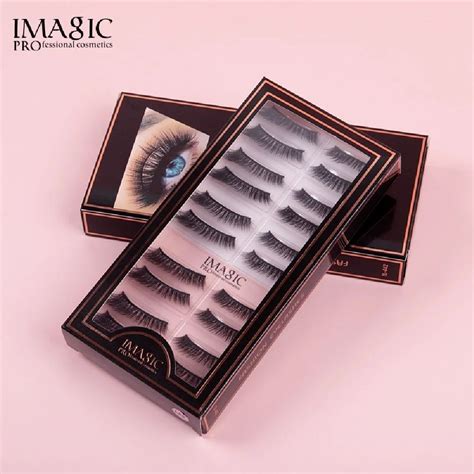 Black 10 Pair Imagic Handmade 3d Eyelashes Kit For Personal Packaging