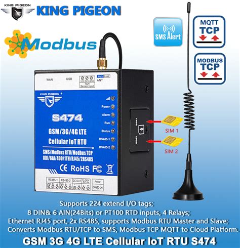 S Dual Sim Cellular Iot Rtu Din Ain Pt Relay Th Usb Rs