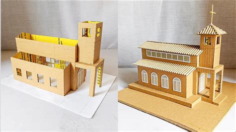 How To Make Simple Mini Church Using Cardboard With Measurements