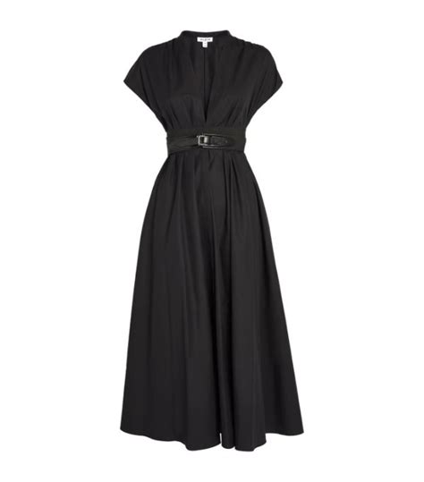 Womens Alaïa black Belted Midi Dress Harrods UK