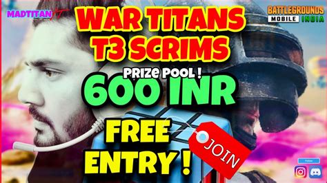 Bgmi Live Custom Scrims Join In For T Custom Rooms To Win Inr Prize