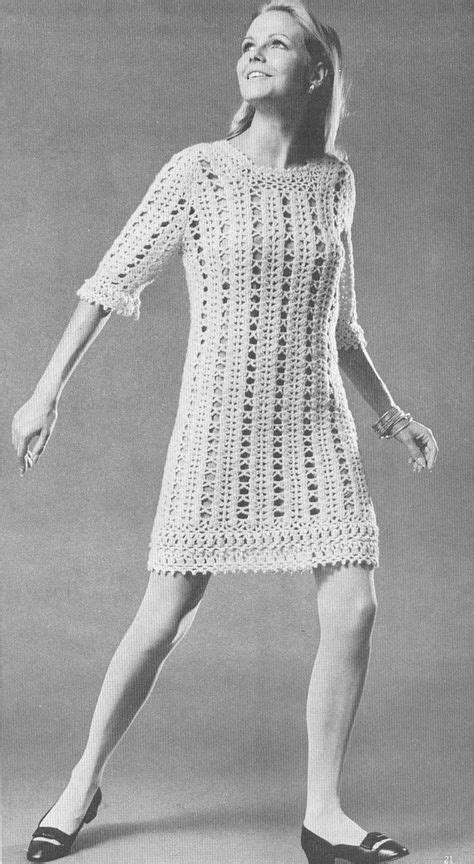 Vintage 1960s Boho Mini Dress Pattern Pdf 6712 Crochet Lace Hippie 60s