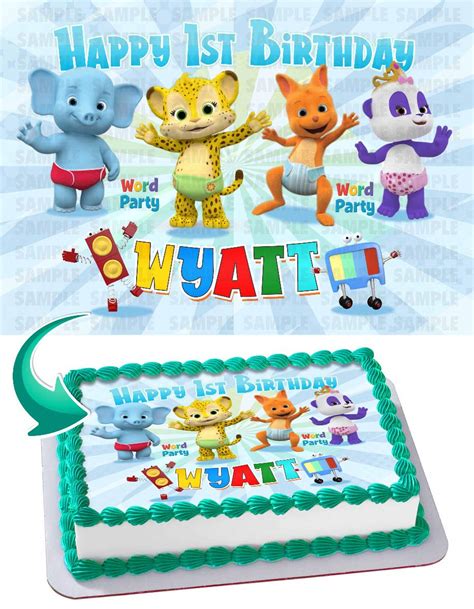 Buy Cakecery Word Party Edible Cake Image Topper Personalized Birthday