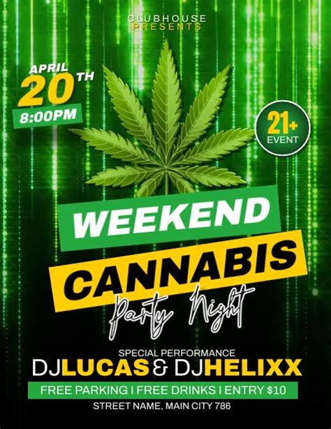 Plantilla De Cannabis Party Night Postermywall