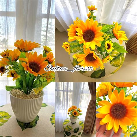jual bunga hias matahari mix shopee indonesia