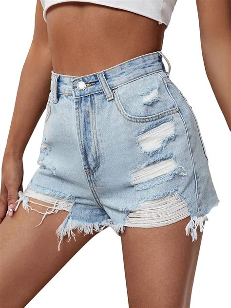 Distressed Jean Shorts For Women