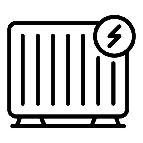 Vector De Contorno Del Icono Del Radiador De Calor Calentador El Ctrico