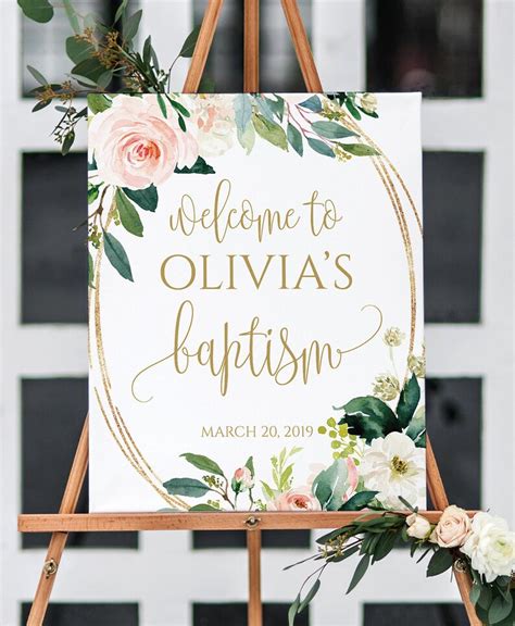 Baptism Welcome Sign Personalized Baptism Print Custom Etsy