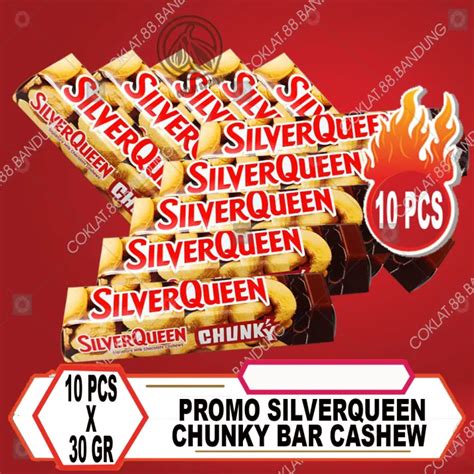 SilverQueen Chunky Bar 10 Pcs X 30 Gr Cokelat Almond Cashew Coklat