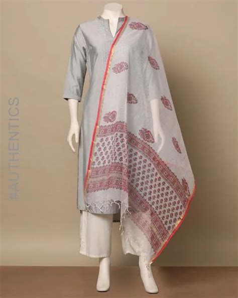 Buy Sanganeri Handblock Printed Kota Pure Silk Cotton Dupatta Online At