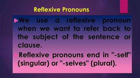 Reflexive Pronouns Ppt