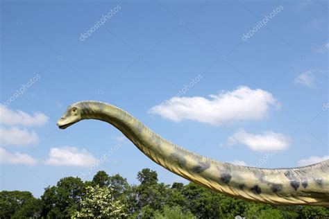 Dinossauro brontossauro de pescoço longo Fotografias de Stock