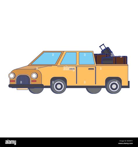 Pick Up Vehicle With Luggage Isolated Stock Vector Image And Art Alamy