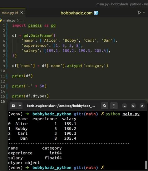 Pandas: Changing the column type to Categorical | bobbyhadz