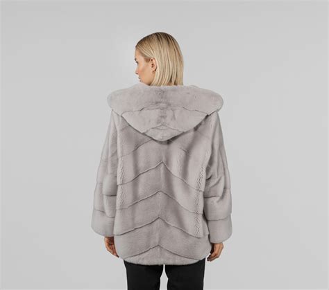 Silver Grey Mink Fur Jacket 100 Real Fur Haute Acorn