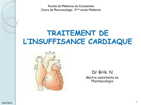 PPT TRAITEMENT DE LINSUFFISANCE CARDIAQUE PowerPoint Presentation