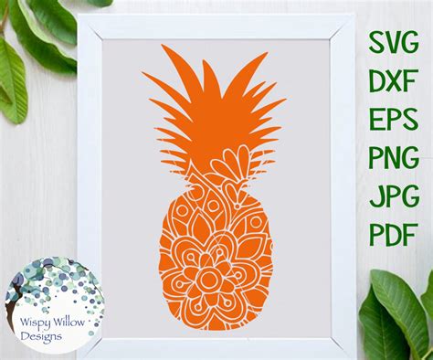 Pineapple Mandala Svg Pineapple Svg Floral Mandala Etsy