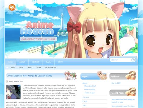 Anime Heaven WordPress Theme » Anime Wordpress Themes • The best anime blog templates list