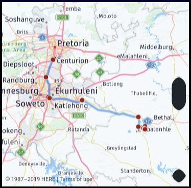 What is the driving distance from Centurion South Africa to Secunda ...