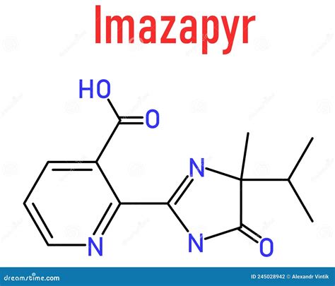 Imazapyr Herbicide Molecule Skeletal Formula Stock Vector