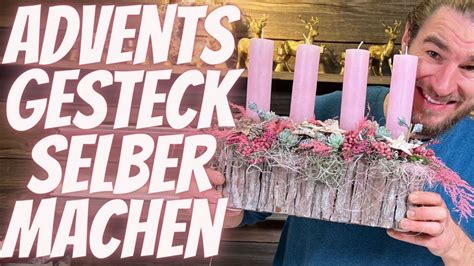 Adventsgesteck länglich mit 4 Kerzen zum selber machen spannende