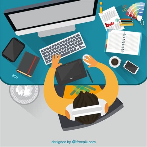 Free Vector | Graphic designer workspace