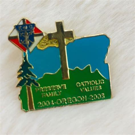 2004 Knights Of Columbus Oregon Enamel Member Lapel Pin Catholic Values Ebay