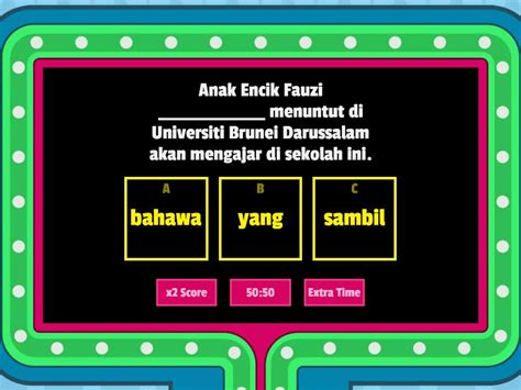 Pilih Satu Jawapan Kata Hubung Yang Betul Bagi Yang Diberikan