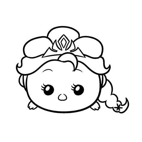 Coloriage Princesse Elsa Tsum Tsum Dessin Gratuit à Imprimer